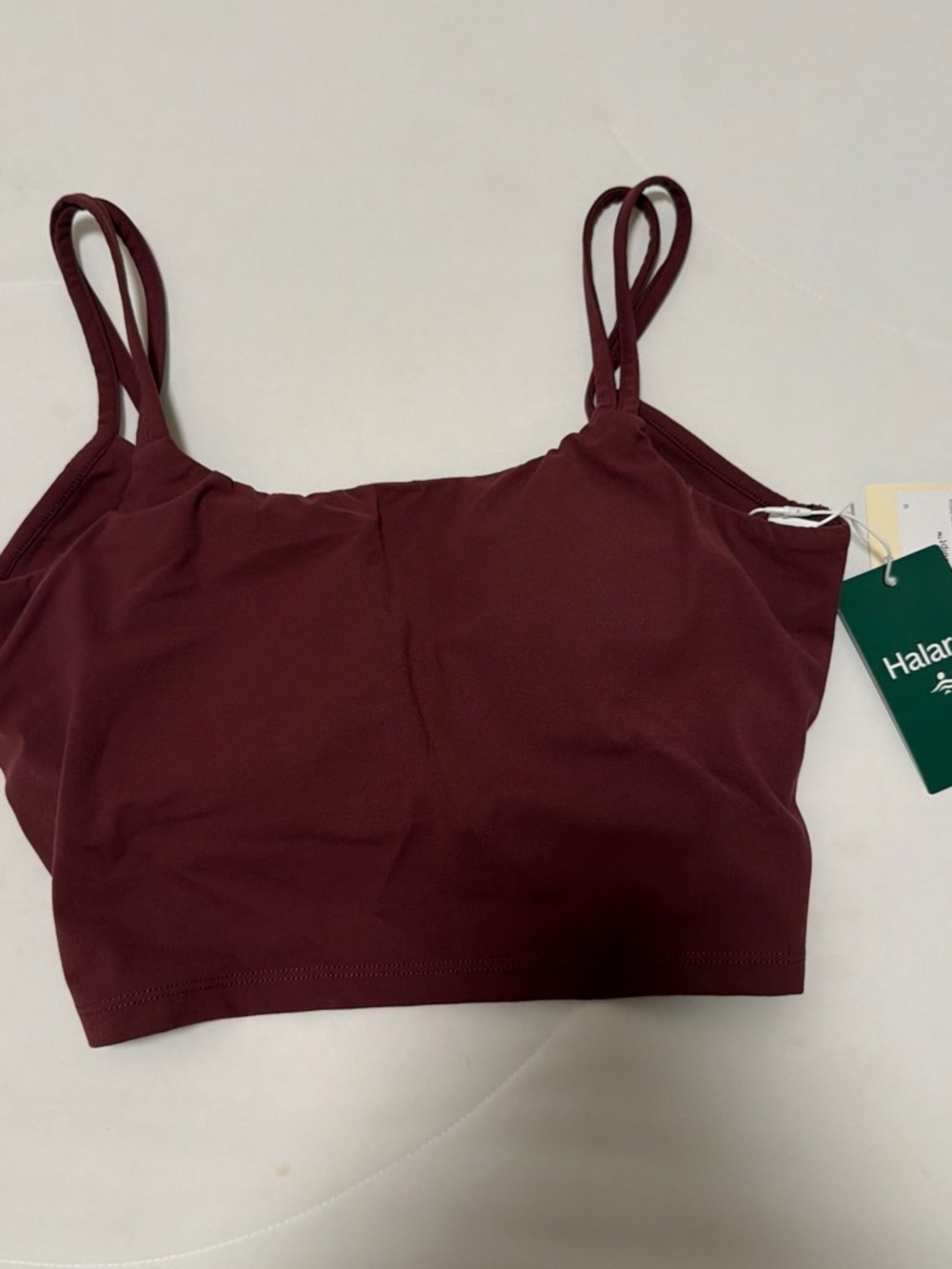 HALARA Burgundy Double-Strap Crop Tank